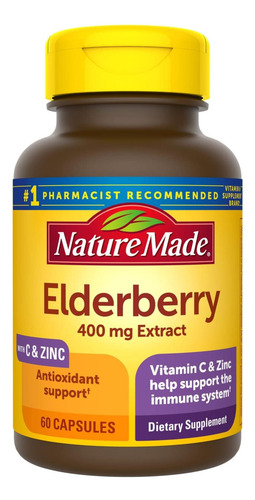 Extrato De 400 Mg De Sabugueiro Nature Made Com Vitamina C E