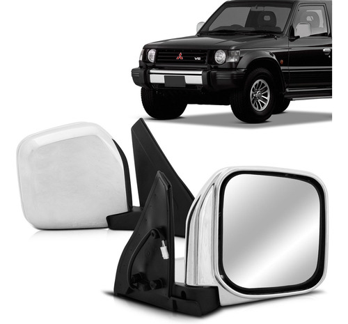 Par Retrovisor Pajero 92 93 94 95 96 97 Elétrico Cromado