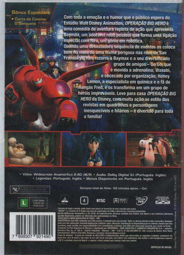 Dvd - Operação Big Hero - Disney - Lacrado