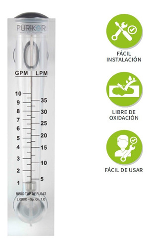 Flujómetro Rotámetro De 1-10 Gpm Para Medir Líquidos Y Gases