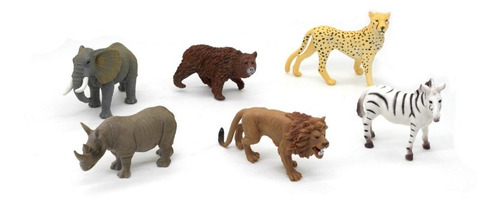 Set De Animales Plásticos Medianos Salvajes Selva Juguete 