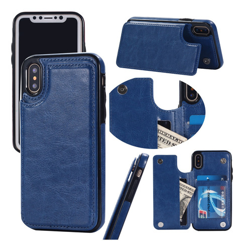 B Funda Carcasa Piel Billetera Con Soporte Para iPhone