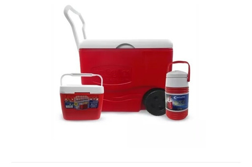 Cava Playera Ice Roller 40lt+cava 5.6lt+termo 2l Decocar Roj