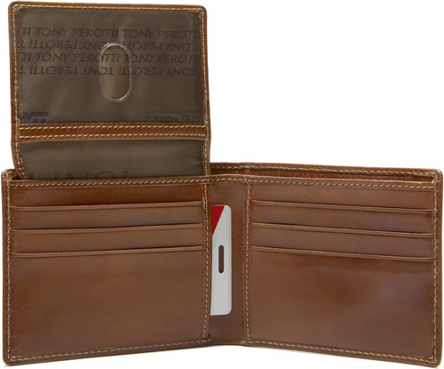 Tony Perotti Cartera Plegable De Piel Italiana Para Hombre C