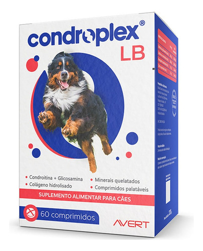 Avert Condroplex Lb 120g 60 Comprimidos Suplemento Cães