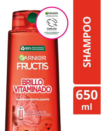 Shampoo Cabello Opaco Brillo Vitaminado X650 Fructis Garnier