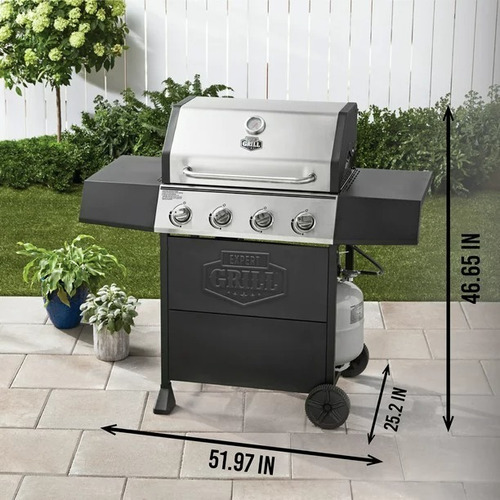 Asador Expert Grill 4 Quemadores De Gas Y Acero Inoxidable