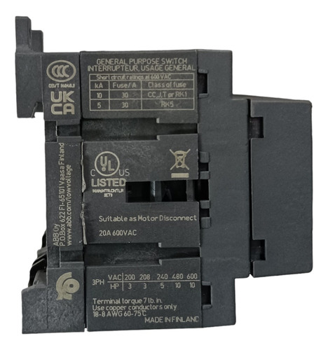 Transferencia Manual Abb Ot16f3c, 16a, 220vac 5hp