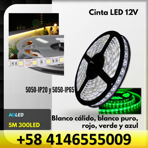 Cinta Led Verde 5m 12v 300led 5050 Ip65