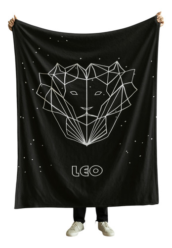 Cobija Frazada Varios Diseños Espiritualidad + Cuarzo Regalo Signo Zodiacal Leo Frazada Ligera 110x160cm