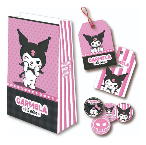 Kit Imprimible Personalizado Cumpleaños Kuromi
