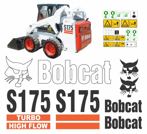 Kit Adesivos Mini Carregadeira Bobcat S175 Turbo Etiquetas