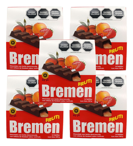 Chocolate Relleno Fondant Tutifruti 10 Caja 10pz C/u De 36g