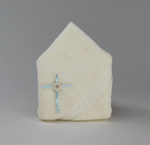 Kit Bautizo Hueso Caja De Madera Niño Concha, Toalla Y Vela