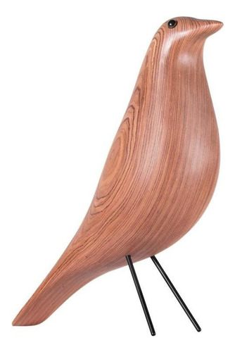 Pássaro  House Bird Design Estatueta Decoração Madeira Cor Amadeirado