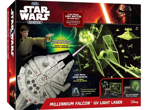 Star Wars Millenium Falcon Luz Uv Láser Original 