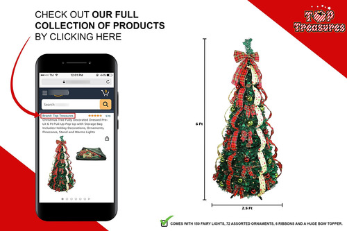 Árbol De Navidad Decorado 180 Cm Luces Soporte Y Adornos