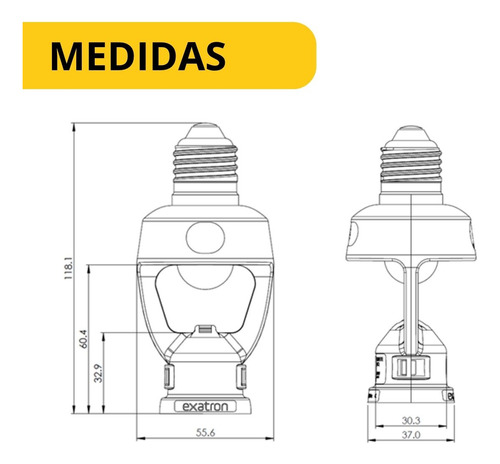 Kit 2 Sensor De Presença Soquete E27 Fotocélula App Celular