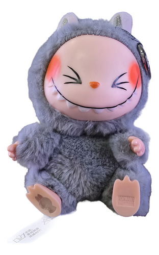 Boneco Labubu 15cm - Pelúcia Colecionável Cores A Escolha!!! Cinza