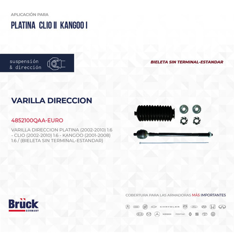 Bieleta Varilla Direccion Platina Clio 02-09 Std 48521-00qaa