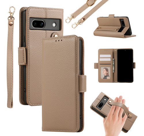 Funda De Piel Tipo Cartera Con Ranura Para Google Cover