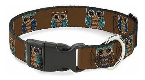 Cat Collar Breakaway Owls Brown Pastel 8 To 12 Inches 0.5 In