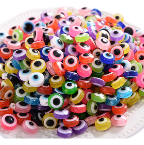 400 Piezas Resina Ojo De Pez Redondo Plano Ojo De Diablo