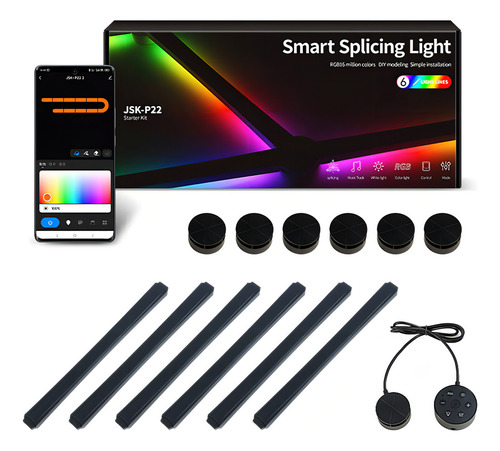 Luz De Ambiente E-sports Wifi Bluetooth Conectable Color De La Estructura Negro