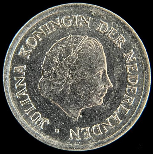 Paises Bajos, 25 Cents, 1980. Juliana. Casi Sin Circular