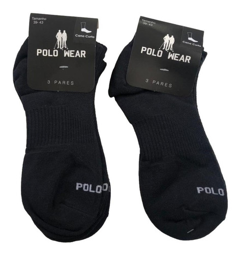 Imagem 2 de 2 de Kit 6 Pares De Meia Masculina Invisível Polo Wear Original