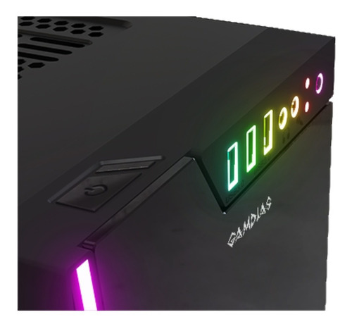 Imagen 4 de 7 de Gabinete Gamer Gamdias Argus M1 Rgb Negro Media Torre