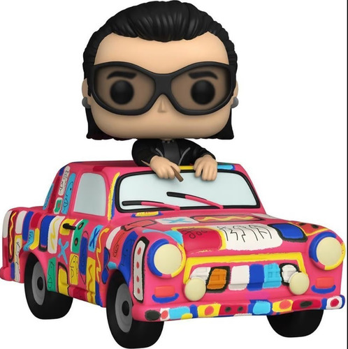 U2 Bono, Edge, Larry, Adam + Bono Con Carro 5 Pack Funko
