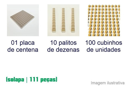 Imagem 3 de 3 de Material Dourado Individual Plástico (62 Peças)