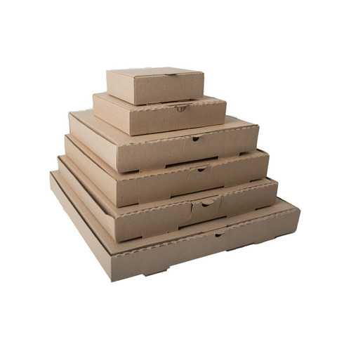 Caja Pizza Carton Micro Kraft 20x20x4.5 Cm 100 Piezas