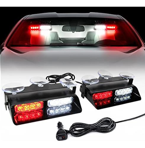 Opp Ulite Blanco Rojo 2 En 1 Emergencia Dash Strobe Lights,