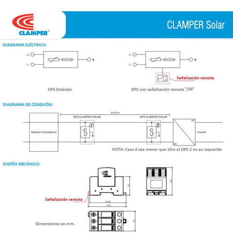 Supresor Picos Clamper Solar Sistema Fotovoltaico 600v 40ka