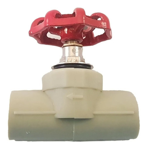 Llave De Paso Ppr Manilla Redonda Roja  20 Mm Color Gris