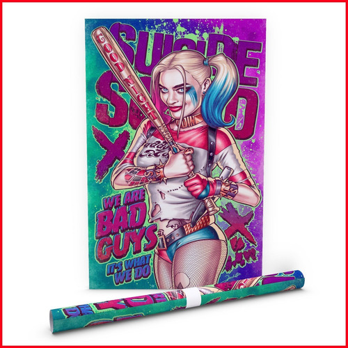 Poster Arte Digital Suicide Squad Harley Quinn - 35x60cm