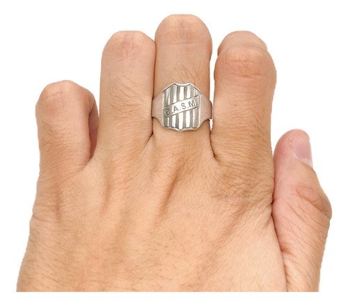 Anillo Escudo Equipo Fútbol Argentina San Martín De Tucumán B - Mediano Plata 925