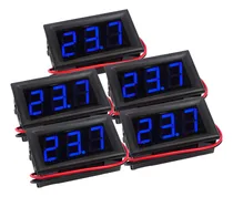 Comprar 5 Voltimetros Digital 5-100v Medidor De Voltaje Led Azul