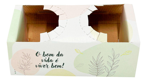 Suporte Porta Copos P/ 2 Copos Delivery Frases- 100 Unidades Cor Viver Bem