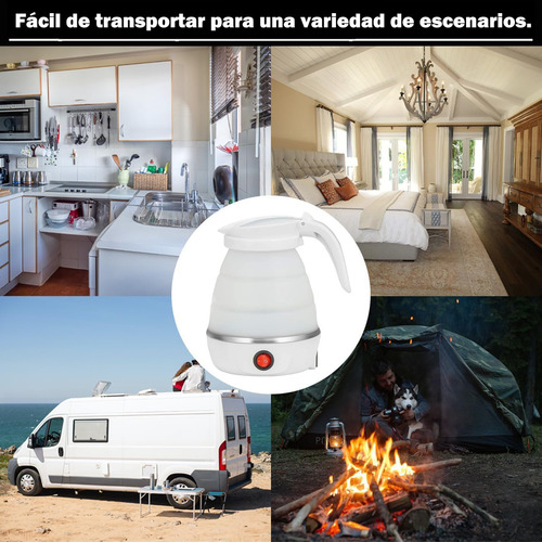 Hervidor De Agua Plegable, Portatil Silicona Tetera Cafetera, 600ml Jarra Eléctrica, Fácil Y Cómodo De Almacenar, Con Cable De Alimentación, Para El Hogar Y Acampar Color Rosa