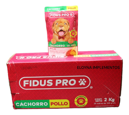 Fidus Pro Cachorro Alimento Húmedo Pollo Caja 20 Sobres 