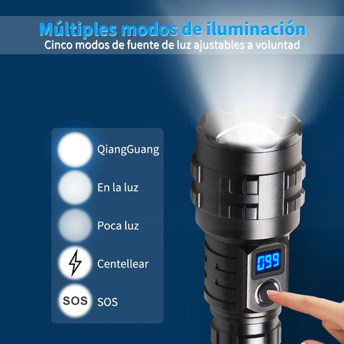 Linterna 100000 Lumen Linternas Tácticas Recargables
