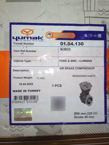 Compresor Frenos De Aire Ford Cargo 815