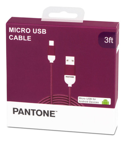 Cable De Datos Micro Usb 1 Mt Pantone High Speed Morado