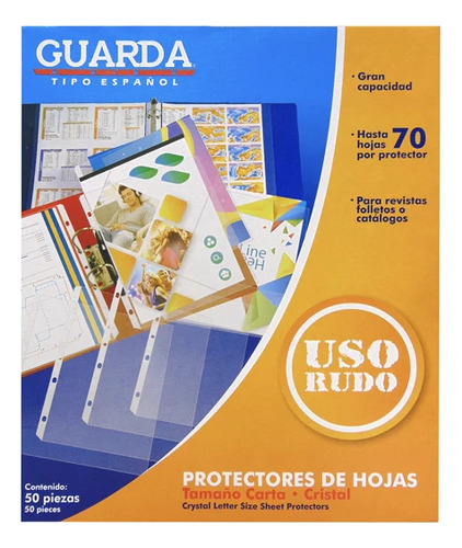50 Protector Hojas Carta Uso Rudo 70 Hojas Por Mica + Grapas