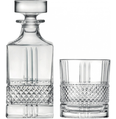 Set 7 Piezas, Licorera Y 6 Vasos Whisky Brillante