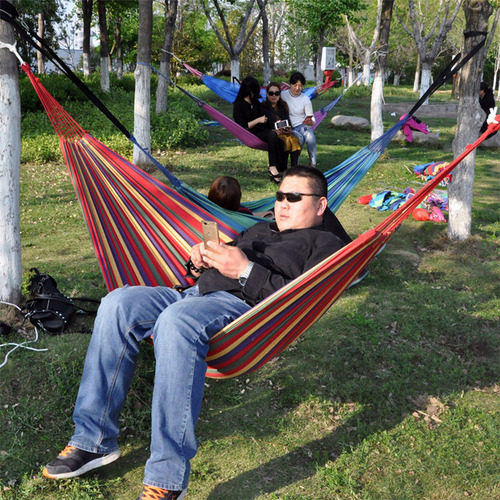 Hamaca De Lona De Doble Grosor Para Acampar Al Aire Libre, 1