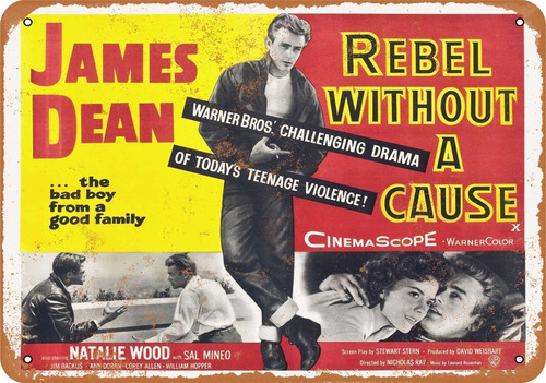 Cartel 20x30 James Dean Rebel Without A Cause Chapa Poster 